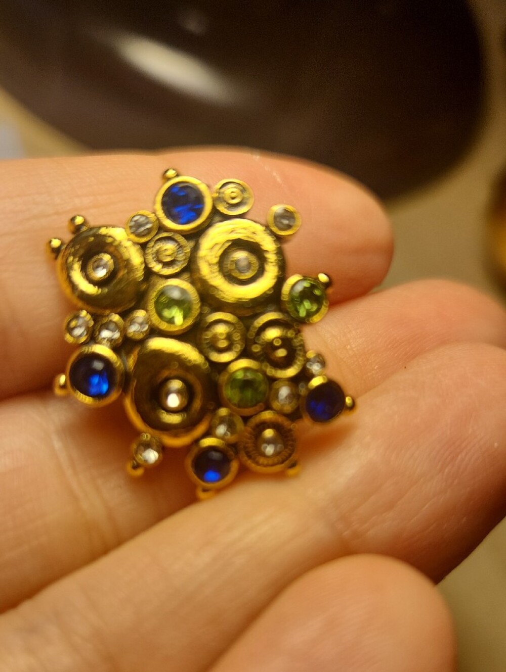 Art Deco Rhinestone Post Earrings - Picture 3 of 3